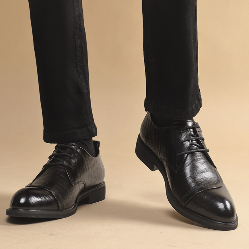 Men Formal Wear Dress - Leather Oxford Shoes With Metal Rivet