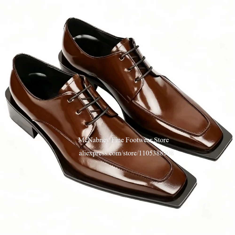 Men Formal Wear Dress - Spike Studs Leather Dress Shoes Lace