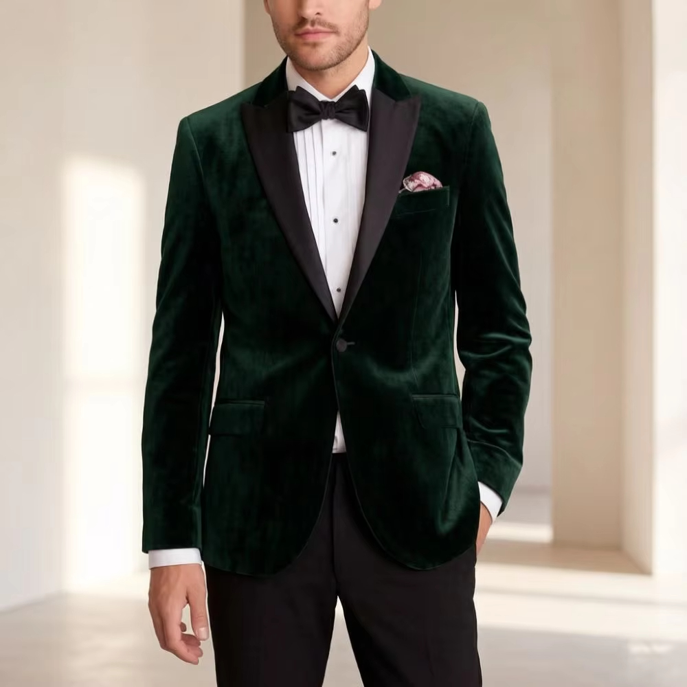 Men'S Formal Wear For Reception - Velvet Blazer Suit Formal for Men