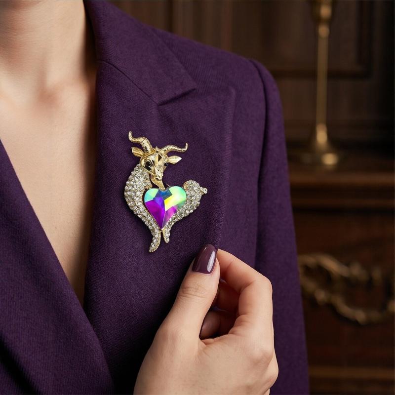 Unique Rhinestone Goat Brooch  - огляд і ціна Unique Men'S Formal Wear