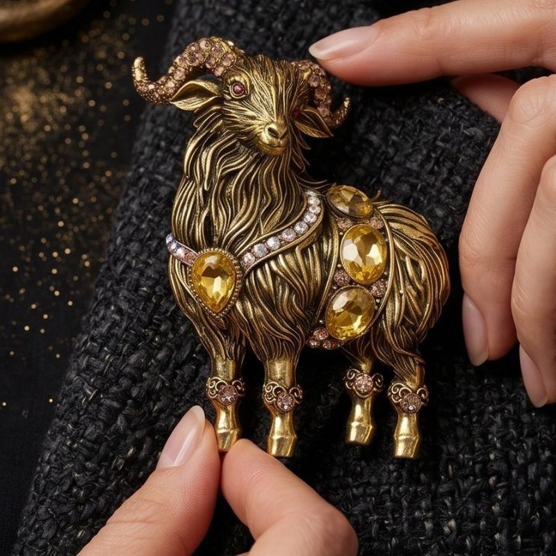 Unique Rhinestone Goat Brooch  - огляд і ціна Unique Men'S Formal Wear