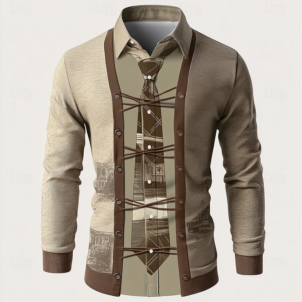Men's 3D fake coat print long  - огляд і ціна Unique Men'S Formal Wear