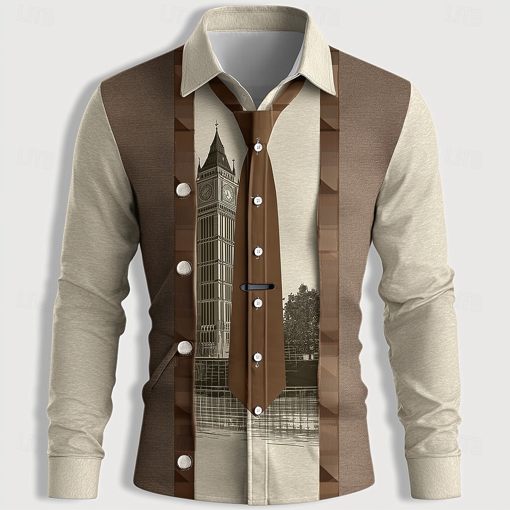 Men's 3D fake coat print long  - огляд і ціна Unique Men'S Formal Wear