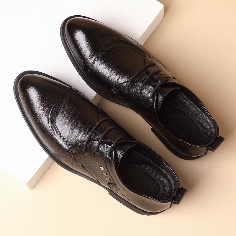 Leather Oxford Shoes With Meta - огляд і ціна Men Formal Wear Dress