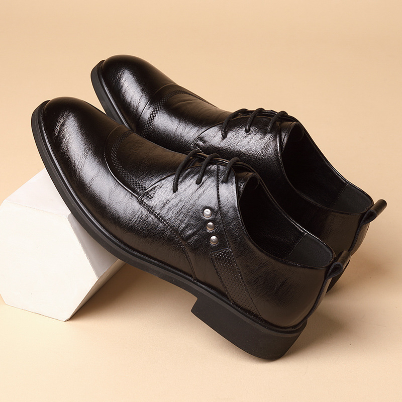Leather Oxford Shoes With Meta - огляд і ціна Men Formal Wear Dress