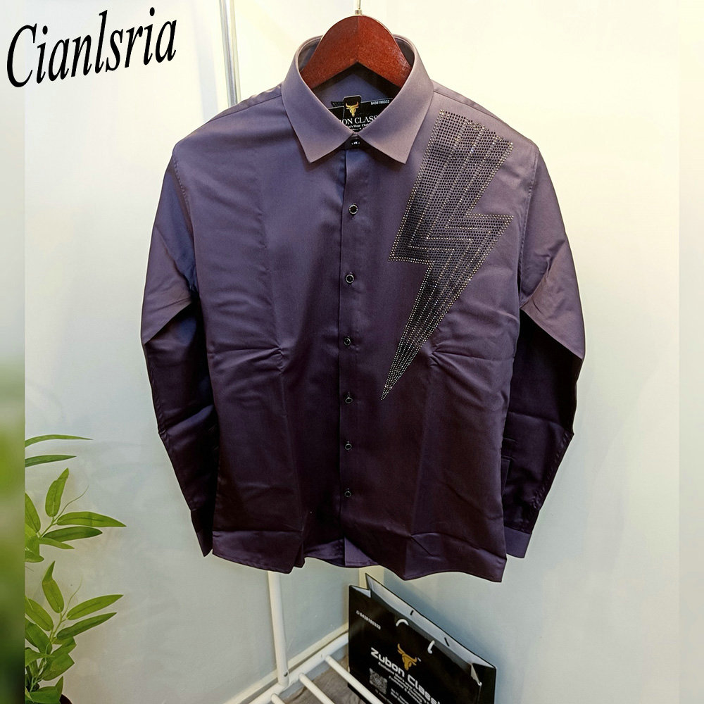 Men Luxury One‑Side Geometric  - огляд і ціна Men Formal Party Wear Shirt
