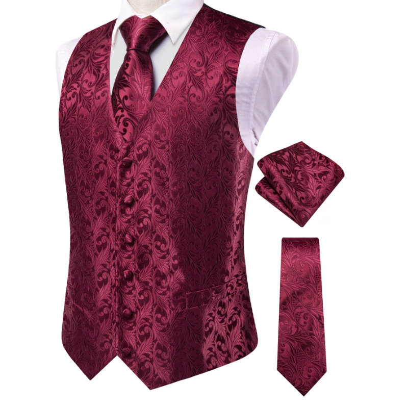 VerveRow Men Burgundy Floral J - огляд і ціна Men Formal Wear With Tie