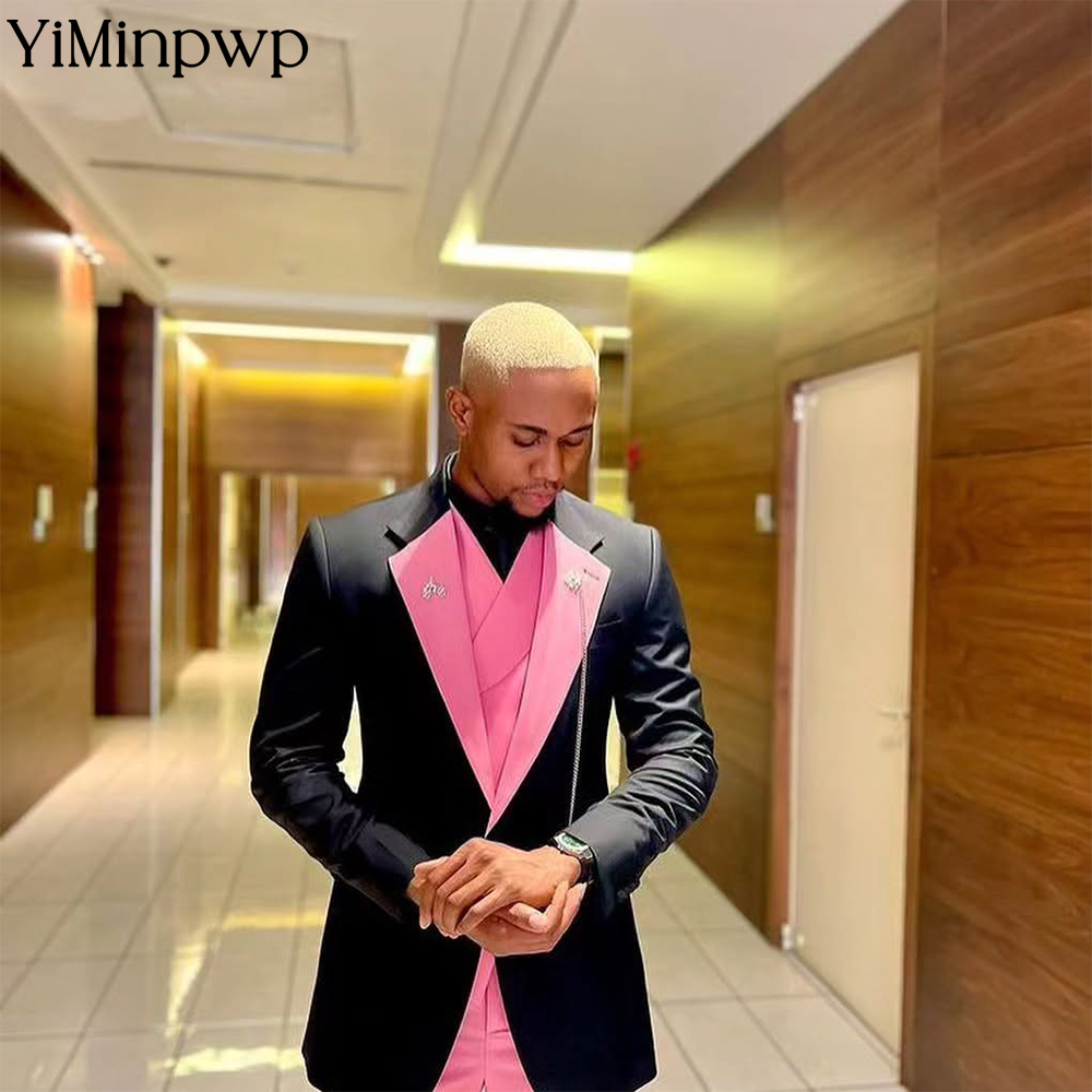 YiMinpwp Handsome Pink Men‘s S - огляд і ціна Men Formal Wear Clothes