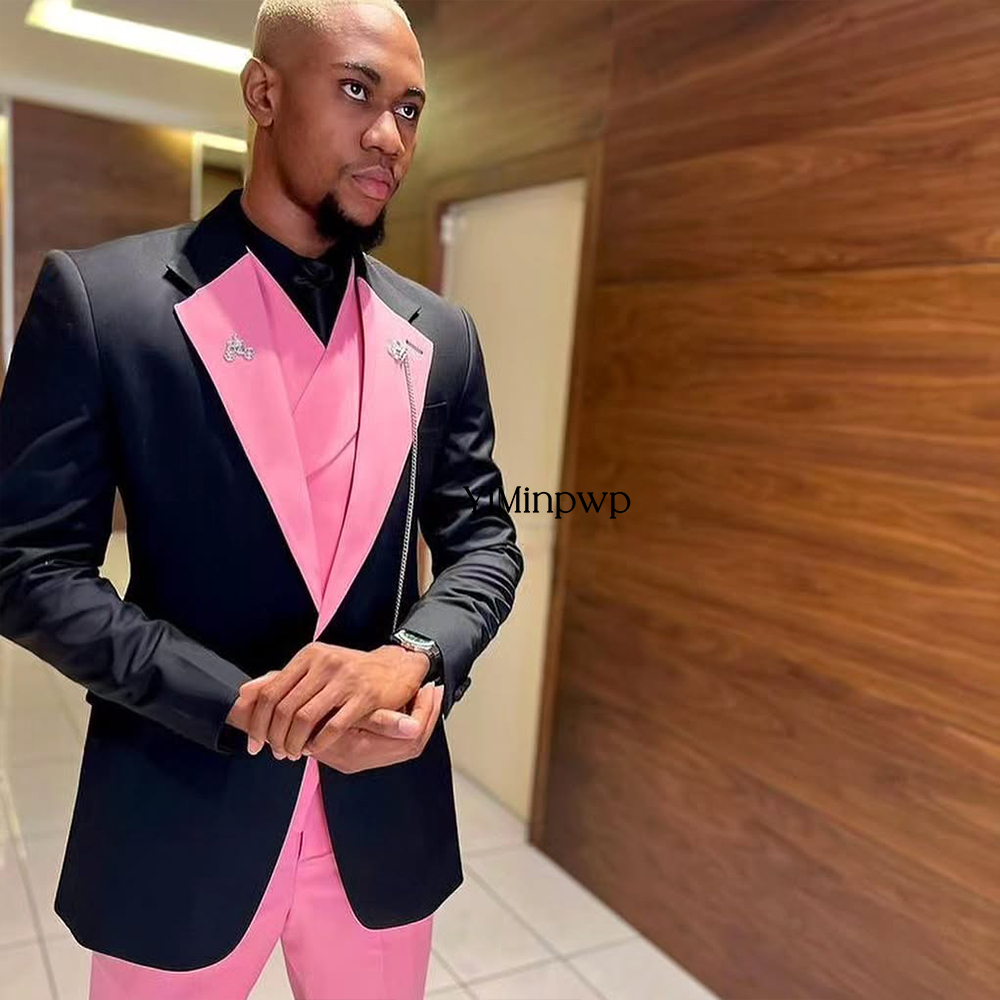 YiMinpwp Handsome Pink Men‘s S - огляд і ціна Men Formal Wear Clothes