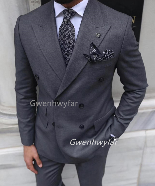 Gwenhwyar Grey Double Breasted - огляд і ціна Men Formal Wear Clothes