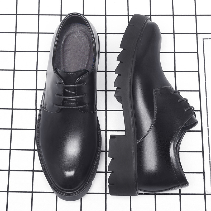 Mens Black Leather Lace Up Dre - огляд і ціна Men Formal Wear Dress