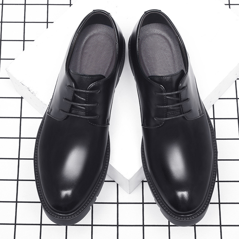 Mens Black Leather Lace Up Dre - огляд і ціна Men Formal Wear Dress