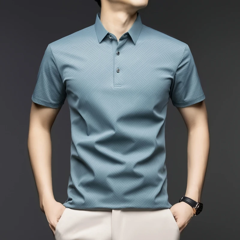 Mens Elegant Pattern Polo Shir - огляд і ціна Men'S Polo Formal Wear